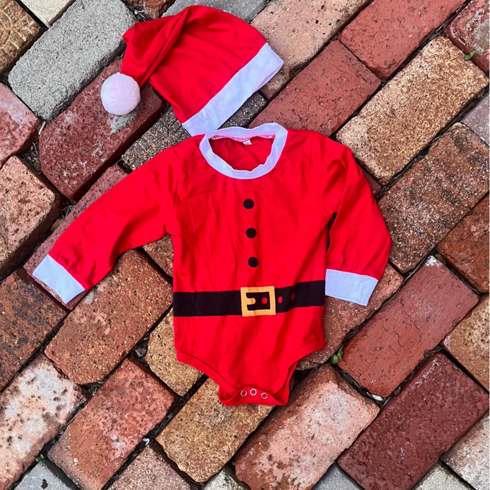 Red Santa Baby Costume with Hat